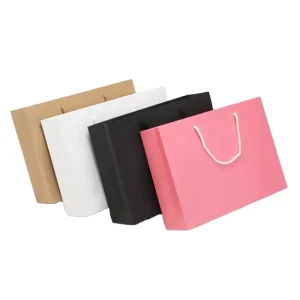 Custom Logo Printed Biodegradable Cardboard Gift Paper Bags for Promotion Shopping Pillow Bedding (Recycled Materials)
