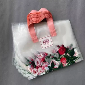 Custom Logo Printed Biodegradable PE Plastic Shopping Bag with Screen Printing Carton Eco-Friendly Loop Carrier Bag