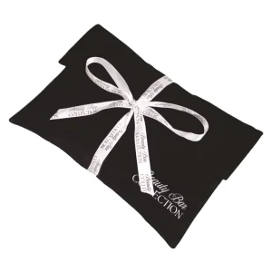 Custom Logo Printed Black Faux Suede Envelope Shoe Clothes Dust Bag Hair Pillow Swimwear Storage Dust Velvet Pouch