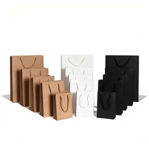 Custom Logo Printed Brown Kraft Paper Bags Factory Direct High Quality Gift Shopping Bags with Handle