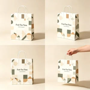 Custom Logo Printed Brown Recycled Paper Bag for Food Takeaway Bakery Cookie Packaging Shopping Kraft Paper Bag With Handles