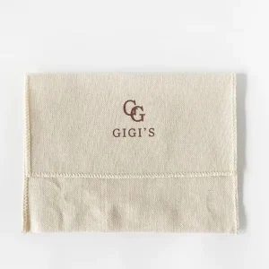 Custom Logo Printed Cotton Twill Envelope Wallet Dust Bag Reusable Handbag Gift Jewelry Flap Cotton Pouch