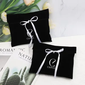 Custom Logo Printed Envelope Velvet Shirt Clothing Packing Bag Soft Velvet Envelope Cosmetic Gift Dust Pouches