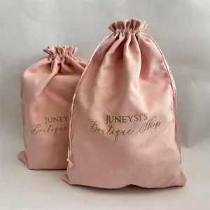 Custom Logo Printed Faux Suede Bag Luxury Velvet Gift Dust Bag Packaging for Hair Extension Handbag Cosmetic Shoe Purse Lingerie