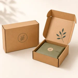 Custom Logo Printed Flat Pack Packaging Box Corrugated Die Cut Folding Kraft Mailer Shipping Box