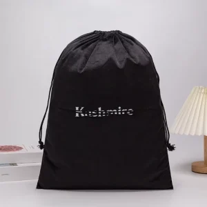 Custom Logo Printed Large Velvet Pouch Velvet Drawstring Dust Bag Shoe Bag Luxury Clothes Hat Screen Printing Moisture Proof