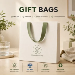 Custom Logo Printed Luxury Paper Bags with Ribbon Handle Eco Friendly Shopping Gift Paper Bag Packaging Tote Paper Bag