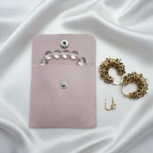 Custom Logo Printed Mini Suede Envelop Bag for Gift Bracelet Jewelry Earring Necklace Dustproof Suede Dust Bag Jewelry