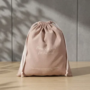 Custom Logo Printed Pink Cotton Linen Drawstring Dust Bag for Shoe Factory Muslin Cotton Gift Clothes Pouch