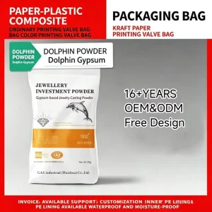 Custom Logo Printed Plastic Woven Bag for Gypsum Powder Reusable Heavy Duty Plaster Powder Packaging Sack Custom Size