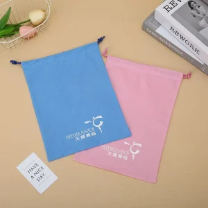 Custom Logo Printed Polyester Drawstring Bag Silk Satin Dust Bag for Packaging