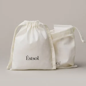 Custom Logo Printed Premium White Cotton Drawstring Pouch for Jewelry Cosmetics Packaging Dust Resistant Storage Bag OEM