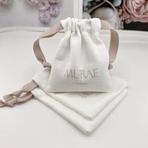 Custom Logo Printed Recyclable Gift Canvas Pouch Cotton Drawstring Dust Bag for Cosmetic