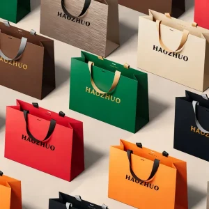 Custom Logo Printed Recyclable Luxury Cardboard Paper Bag With Twisted Handle for Cosmetic Makeup Packaging