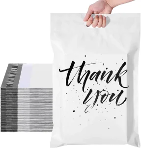 Custom Logo Printed Reusable PE Poly Mailers Handle Waterproof Durable Plastic Shipping Bags for Boutique Clothing