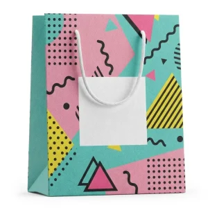 Custom Logo Printed White Paperboard Gift Bags with Cotton Rope Handle UV Coating Eco Friendly Fashion Style