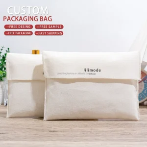Custom Logo Printing Cotton Dust Envelope Clothes Storage Bag Muslin Gift Envelope Pouch