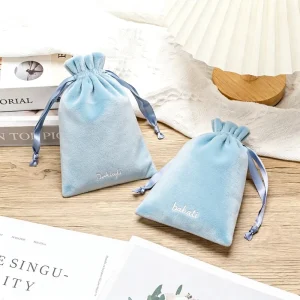 Custom Logo Printing Embossed Logo Soft Velvet Pouch Packaging Velvet Pouch for Handbags Shoes Clothes Dust Bag