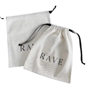 Custom Logo Printing Large Cotton Twill Portable Dust Bag for Shoe Clothes Hat Storage High End Drawstring Water Resistant Pouch