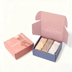 Custom Logo Printing of Unique Corrugated Shipping Boxes Underwear Silk Stockings Cardboard Packaging Mailer Box