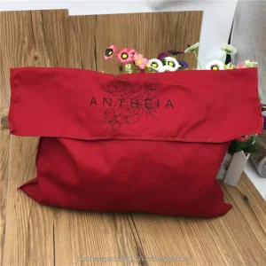 Custom Logo Recyclable Cotton Twill Envelope Pouch for Clothing Packaging Gift Dust Bag & Handbag with Drawstring Closure