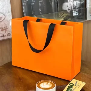 Custom Logo Recycled Paper Bags Printed Brand Design Promotion Luxury With Ribbon Handle Luxury Shopping Bags