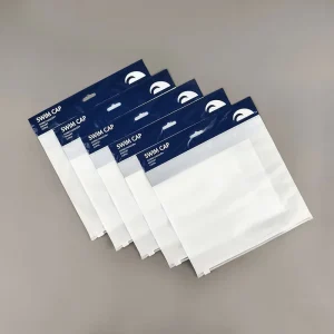 Custom Logo Resealable Transparent Frosted Zipper Plastic Bag Customizable Thickness for Storing Swim Caps