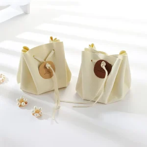 Custom Logo Round Jewelry Gift Bag Packaging Pouch Microfiber Cotton String Dust Drawstring Bag