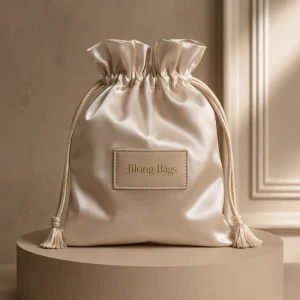 Custom Logo Satin Drawstring Dust Bag Reusable Protective Packaging for Luxury Accessories