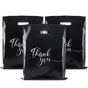Custom Logo Shopping Bag Recyclable Packaging Thank You Plastic Shopping Bags for Small Business with Logo Print