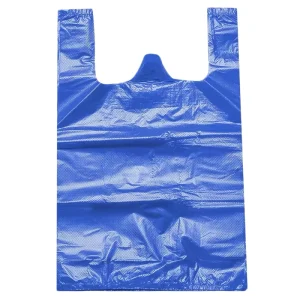 Custom Logo Shopping Bags Durable PE T shirt Grocery Bags with Handle for Supermarket Retail Promotion
