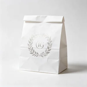 Custom Logo Shopping Gift Handle Craft Print Cafe Food Takeaway Packaging White Brown Kraft Paper Takeout Bags