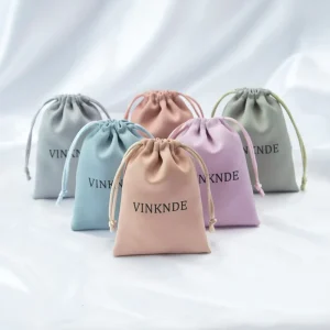 Custom Logo Silk Drawstring Pouches & Dust Bags Factory Direct Soft Silk Material for Jewelry Storage Cosmetics Gifts