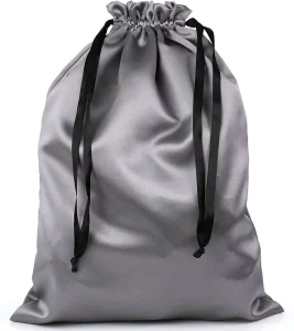 Custom Logo Silk Satin Dust Bag with Drawstring Pouch for Gift Shoes Jewelry Belts and Wigs Screen Printing Logo