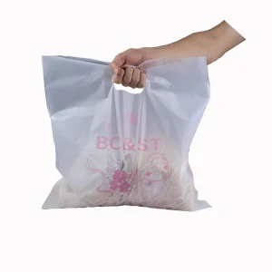 Custom Logo Size Waterproof Plastic Shopping Bag with Handle