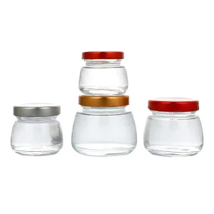 Custom Logo Storage Honey Jar with Dipper Empty Container 45ml Glass Bird’s Nest Jar Hexagon Honey Jars with Lid