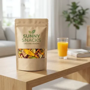 Custom Logo Transparent Window Kraft Paper Bag Biodegradable Eco-Friendly for Snacks