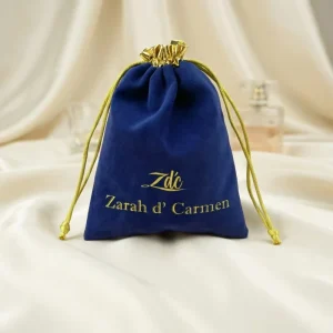 Custom Logo Velvet Drawstring Pouch for Gemstone Necklaces Large Flannel Jewelry Pouch Suede Gift Bag Wedding Favors & Perfume