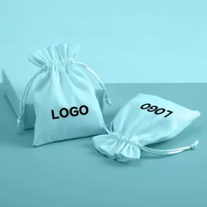 Custom Logo Velvet Drawstring Pouches for Small Ring Earring Bracelet Jewellery Packaging Watch and Earphone Gift Bags