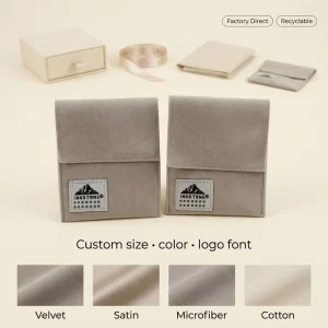 Custom Logo Velvet Envelope Pouch for Watch Necklace Storage Bag Luxury Jewelry Microfiber Suede Dust Pouch for Perfume