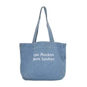 Custom Logo Vintage Single Shoulder Tote Bag Shopping Bags with Letter Pattern