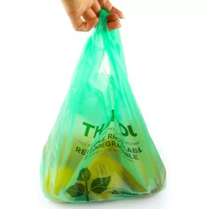 Custom Logo Waterproof Tote Plastic Shopping Bag With Handle