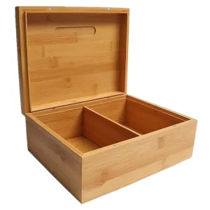 Custom Logo Wooden Divider Box Wooden Bamboo Handmade Gift Box with Lid