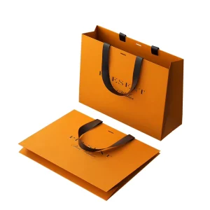 Custom Luxury Gold Foil Matte Embossed Laminated Paper Bag Logo Large Medium White Gift Sturdy Paper Clothing Store Shopping Bag