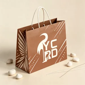 Custom Luxury Gold Foil Matte Embossed Laminated Paper Bag Logo Large Medium White Gift Sturdy Paper Clothing Store Shopping Bag