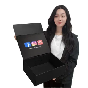 Custom Luxury Large Premium Magnetic Closure Flip Top Mailer Rigid Cardboard Packaging Magnet Boxes Matte Black Paper Gift Box