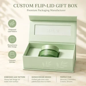 Custom Luxury Magnetic Rigid Paper Box Recycled Materials Transparent Window UV Embossed Matt Lamination 4C Face Cream Blush