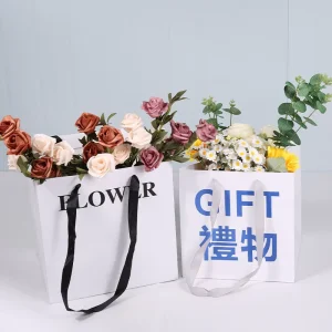 Custom Luxury Paperboard Bags with Exclusive Logo Recyclable for Flower Shops & Promotions