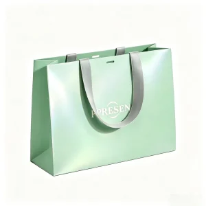 Custom Luxury Paperboard Gift Bags with Ribbon Wedding and Candle Box Set Recyclable