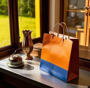 Custom Luxury Paperboard Printing Logo Recyclable Shopping Bags with Die Cut Handles for Fashion Boutiques